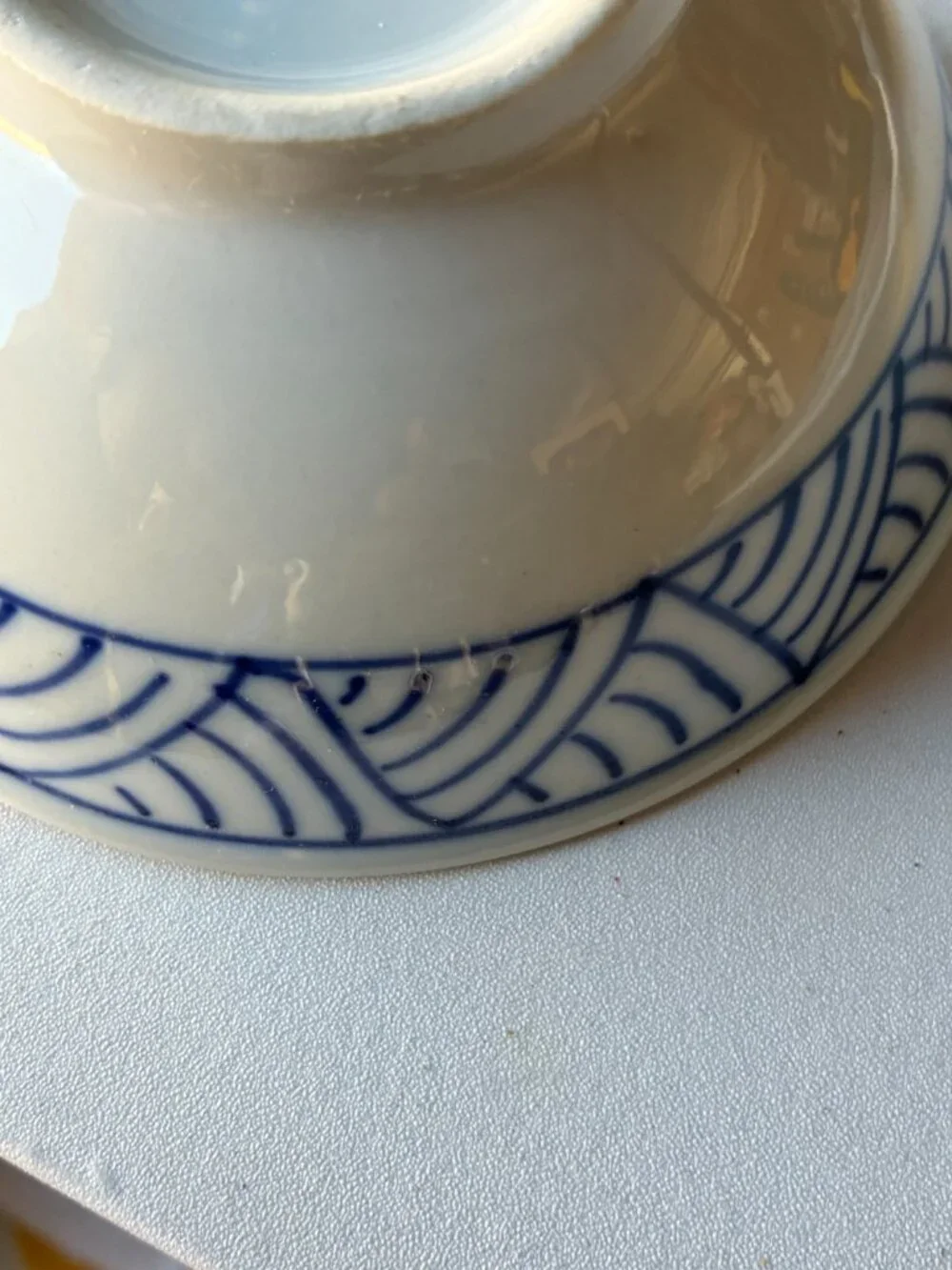 Blue Striped Rice Bowls and Plates